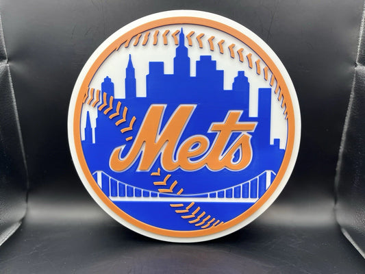 New York Mets Logo Sign Display | 3D Wall Desk Shelf Art - UNRIVAL3D