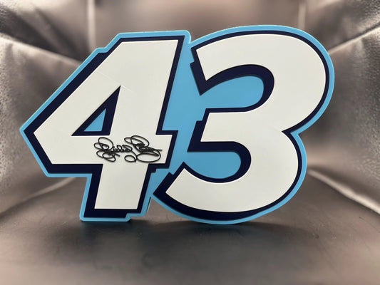 Richard Petty 43 Logo Sign Display | 3D Wall Desk Shelf Art - UNRIVAL3D