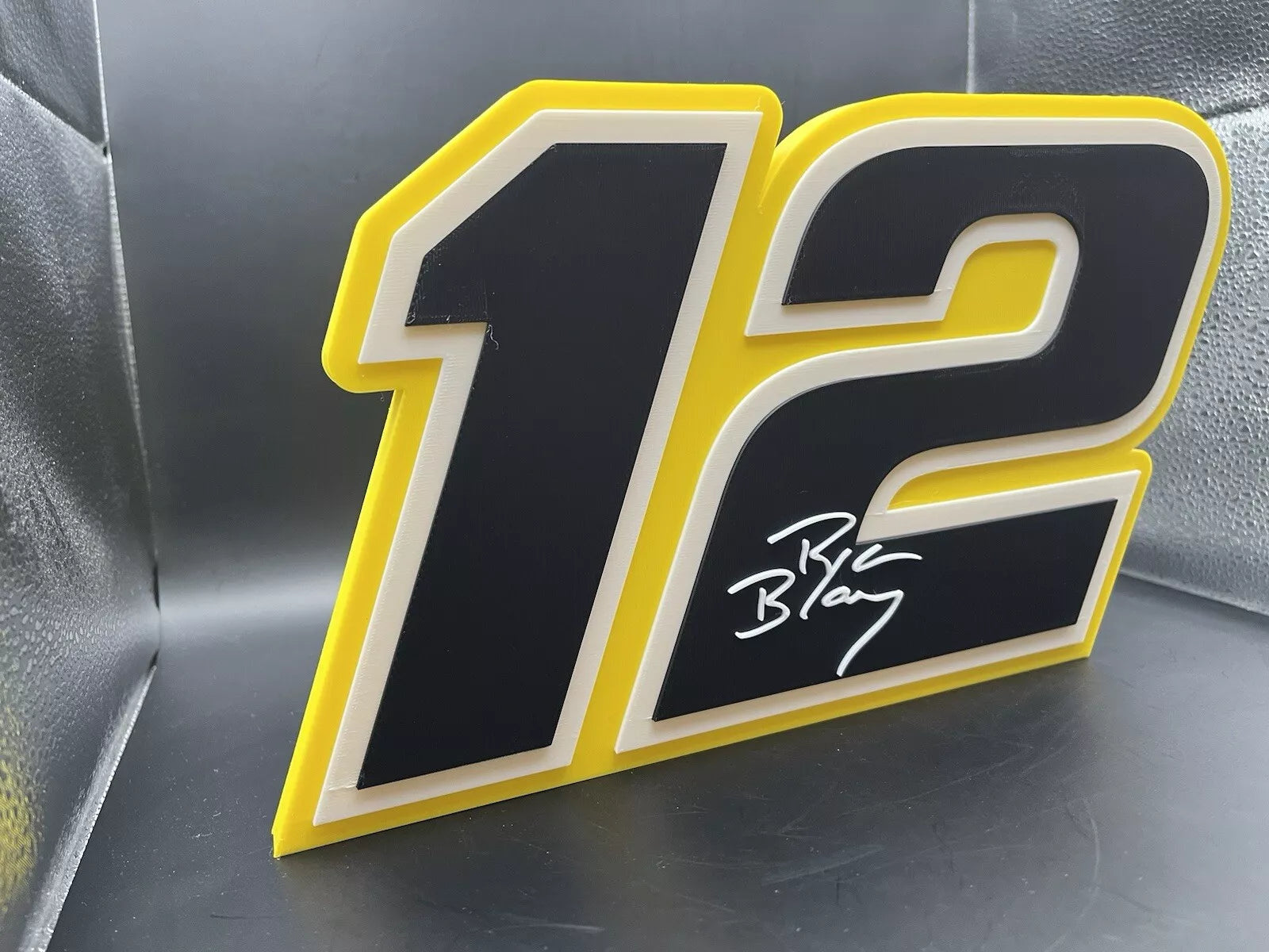 Ryan Blaney 12 Logo Sign Display | 3D Wall Desk Shelf Art - UNRIVAL3D