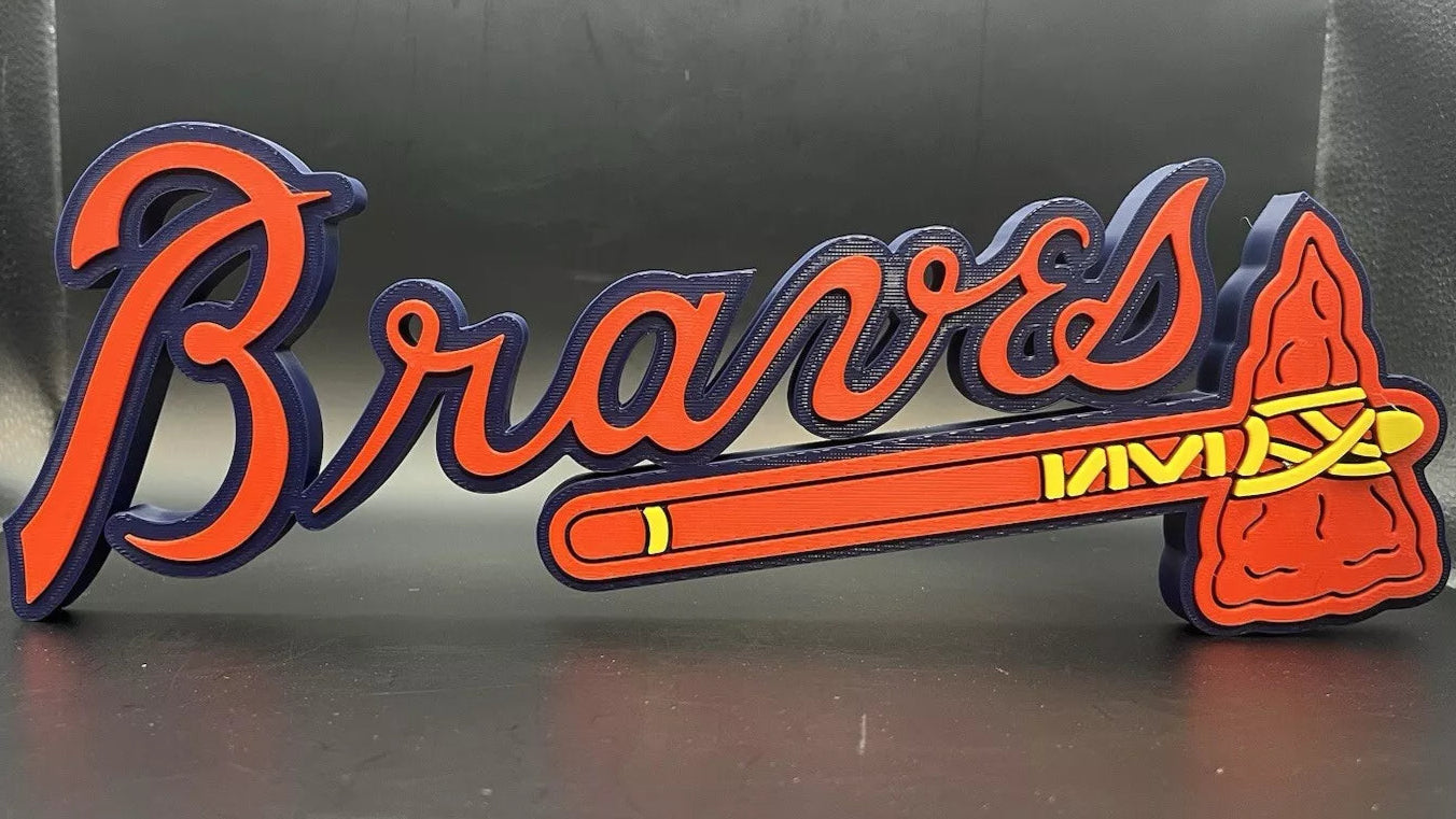 Atlanta Braves Logo Sign Display | 3D Wall Desk Shelf Art - UNRIVAL3D
