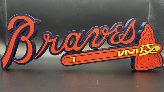 Atlanta Braves Logo Sign Display | 3D Wall Desk Shelf Art - UNRIVAL3D