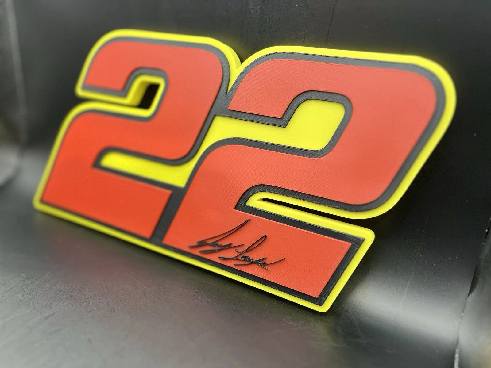 Joey Logano 22 Logo Sign Display | 3D Wall Desk Shelf Art - UNRIVAL3D
