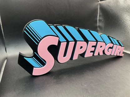 Supergirl Logo Sign Display | 3D Wall Desk Shelf Art - UNRIVAL3D