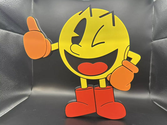 Pac-Man Logo Sign Display | 3D Wall Desk Shelf Art - UNRIVAL3D