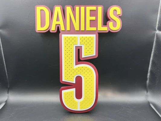 Jayden Daniels 5 Logo Sign Display | 3D Wall Desk Shelf Art - UNRIVAL3D