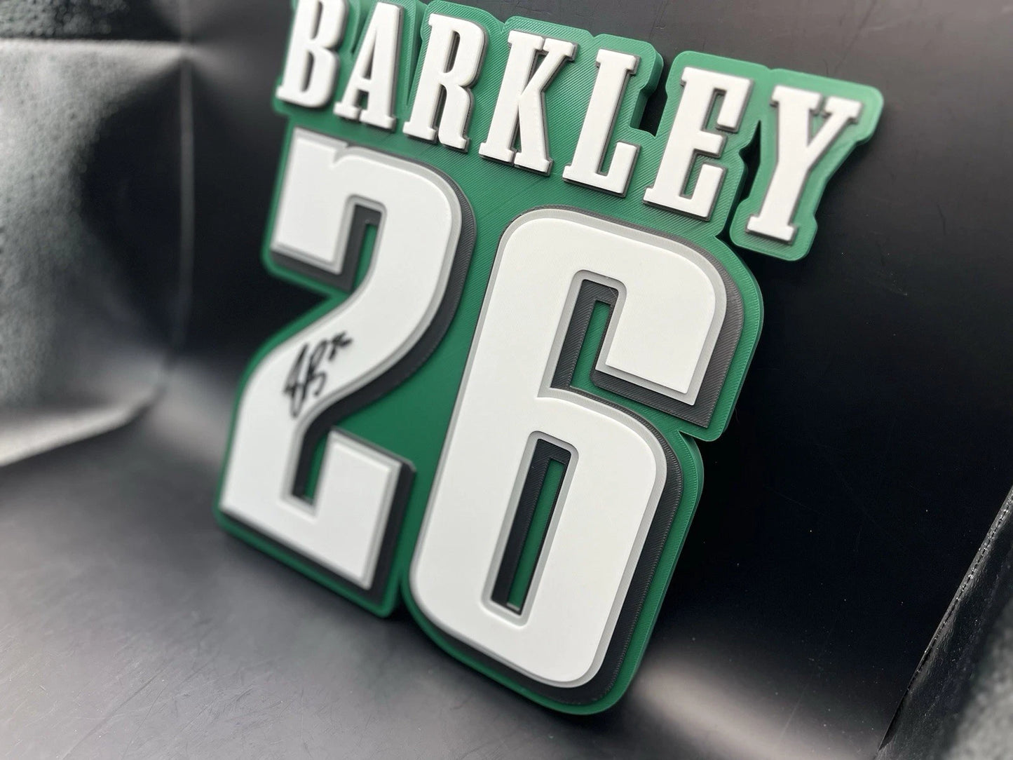 Saquon Barkley 26 Logo Sign Display | 3D Wall Desk Shelf Art - UNRIVAL3D