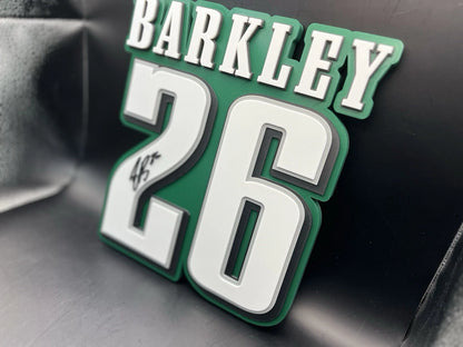 Saquon Barkley 26 Logo Sign Display | 3D Wall Desk Shelf Art - UNRIVAL3D