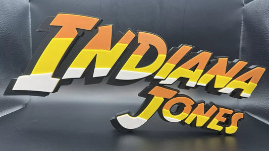 Indiana Jones Logo Sign Display | 3D Wall Desk Shelf Art - UNRIVAL3D