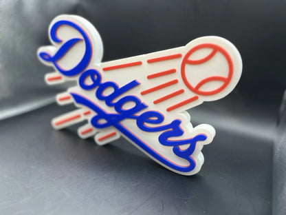 Los Angeles Dodgers Logo Sign Display | 3D Wall Desk Shelf Art - UNRIVAL3D