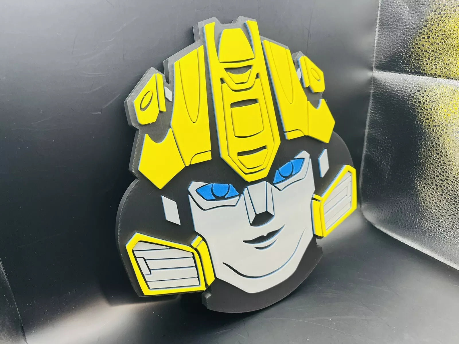 Bumblebee Transformers Logo Sign Display | 3D Wall Desk Shelf Art - UNRIVAL3D