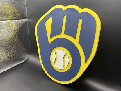 Milwaukee Brewers Logo Sign Display | 3D Wall Desk Shelf Art - UNRIVAL3D