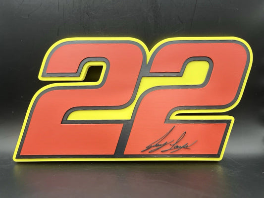 Joey Logano 22 Logo Sign Display | 3D Wall Desk Shelf Art - UNRIVAL3D