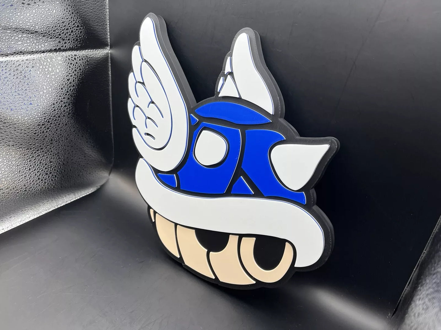 Mario Kart Blue Shell Logo Sign Display | 3D Wall Desk Shelf Art - UNRIVAL3D