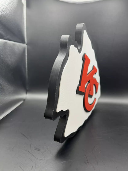 Kansas City Chiefs Logo Sign Display | 3D Wall Desk Shelf Art - UNRIVAL3D