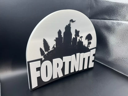 Fortnite Logo Sign Display | 3D Wall Desk Shelf Art - UNRIVAL3D