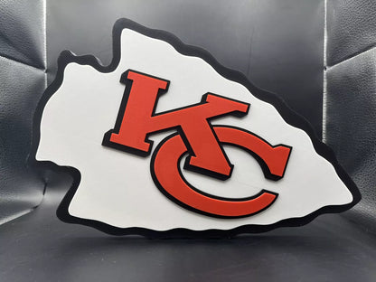 Kansas City Chiefs Logo Sign Display | 3D Wall Desk Shelf Art - UNRIVAL3D