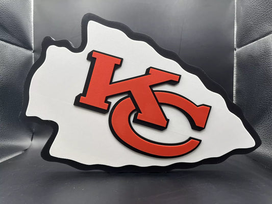 Kansas City Chiefs Logo Sign Display | 3D Wall Desk Shelf Art - UNRIVAL3D