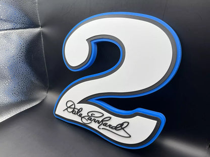 Dale Earnhardt Sr. 1980 #2 Logo Sign Display | 3D Wall Desk Shelf Art - UNRIVAL3D