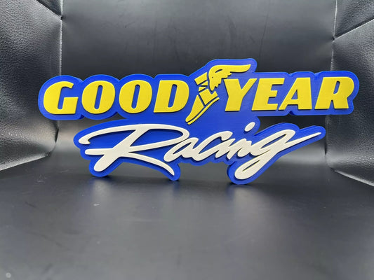 Goodyear Racing Logo Sign Display | 3D Wall Desk Shelf Art - UNRIVAL3D