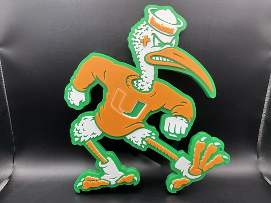 Miami Hurricanes Logo Sign Display | 3D Wall Desk Shelf Art - UNRIVAL3D
