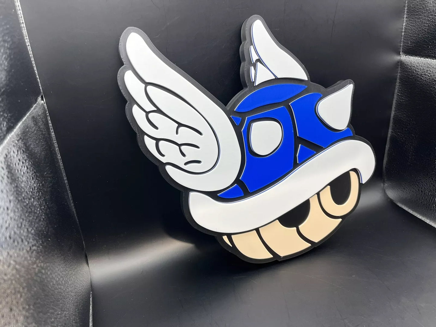 Mario Kart Blue Shell Logo Sign Display | 3D Wall Desk Shelf Art - UNRIVAL3D