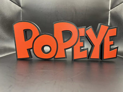 Popeye Logo Sign Display | 3D Wall Desk Shelf Art - UNRIVAL3D