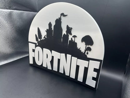 Fortnite Logo Sign Display | 3D Wall Desk Shelf Art - UNRIVAL3D