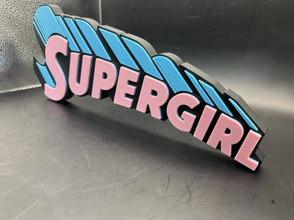 Supergirl Logo Sign Display | 3D Wall Desk Shelf Art - UNRIVAL3D
