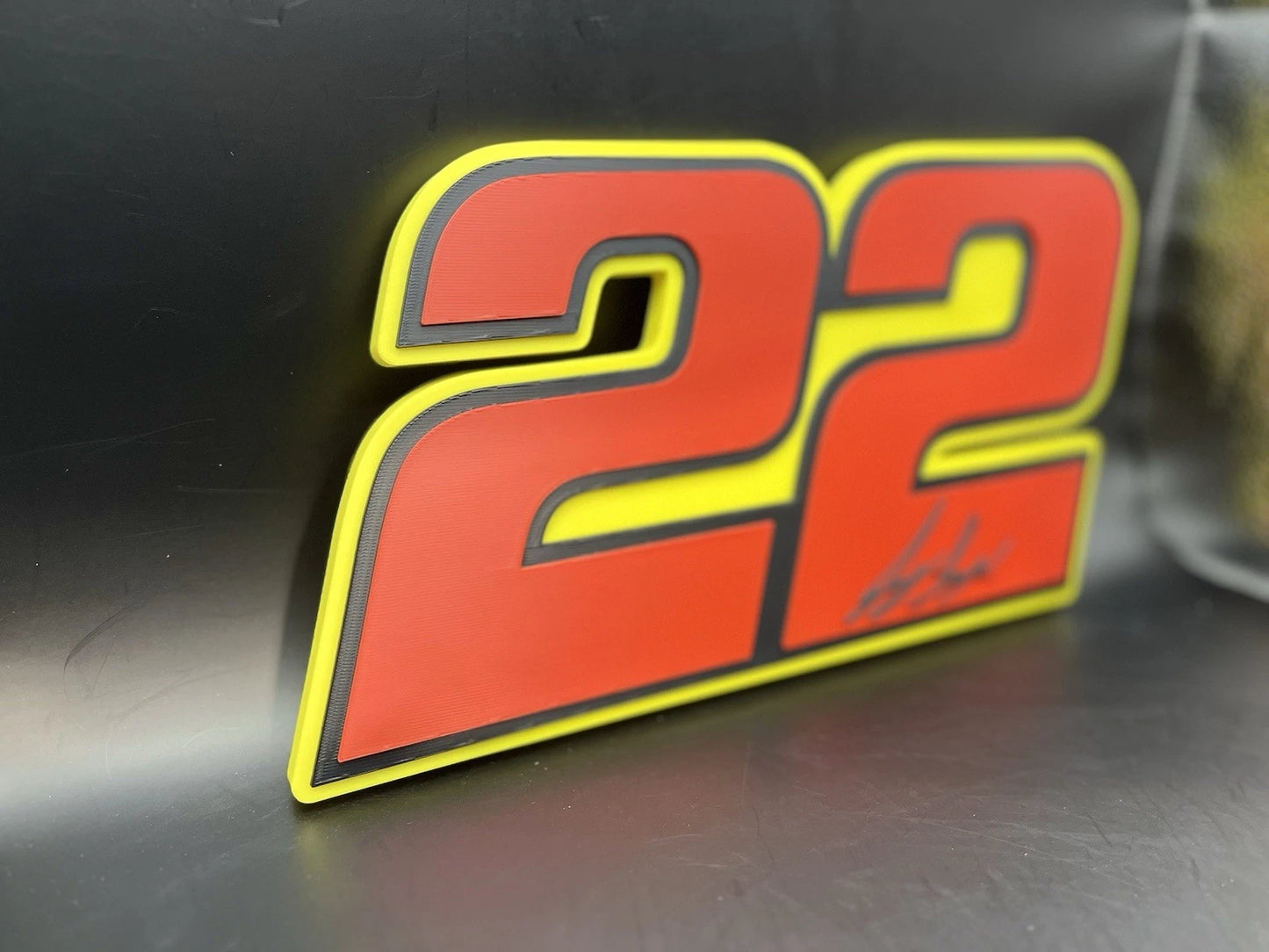 Joey Logano 22 Logo Sign Display | 3D Wall Desk Shelf Art - UNRIVAL3D