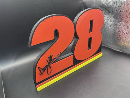 Davey Allison 28 Logo Sign Display | 3D Wall Desk Shelf Art - UNRIVAL3D