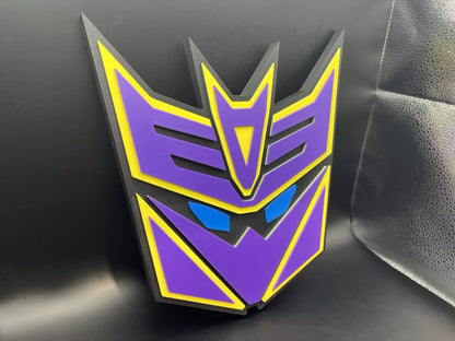 Megatronus Prime Transformers Logo Sign Display | 3D Wall Desk Shelf Art - UNRIVAL3D