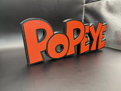 Popeye Logo Sign Display | 3D Wall Desk Shelf Art - UNRIVAL3D