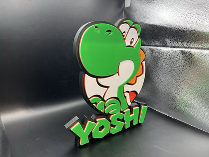 Yoshi Logo Sign Display | 3D Wall Desk Shelf Art - UNRIVAL3D
