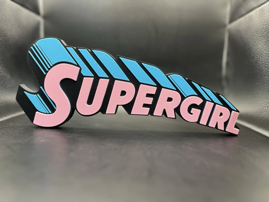 Supergirl Logo Sign Display | 3D Wall Desk Shelf Art - UNRIVAL3D