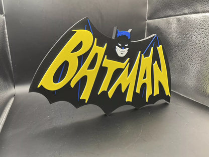 Batman 1966 Logo Sign Display | 3D Wall Desk Shelf Art - UNRIVAL3D