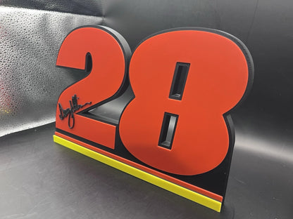 Davey Allison 28 Logo Sign Display | 3D Wall Desk Shelf Art - UNRIVAL3D