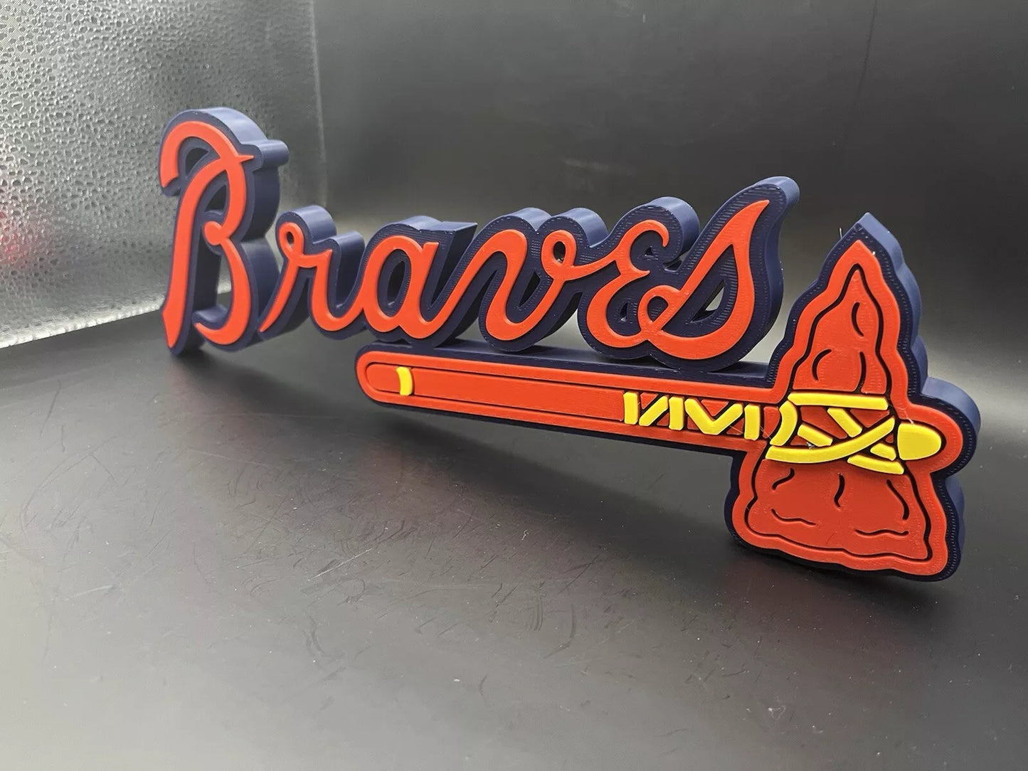Atlanta Braves Logo Sign Display | 3D Wall Desk Shelf Art - UNRIVAL3D