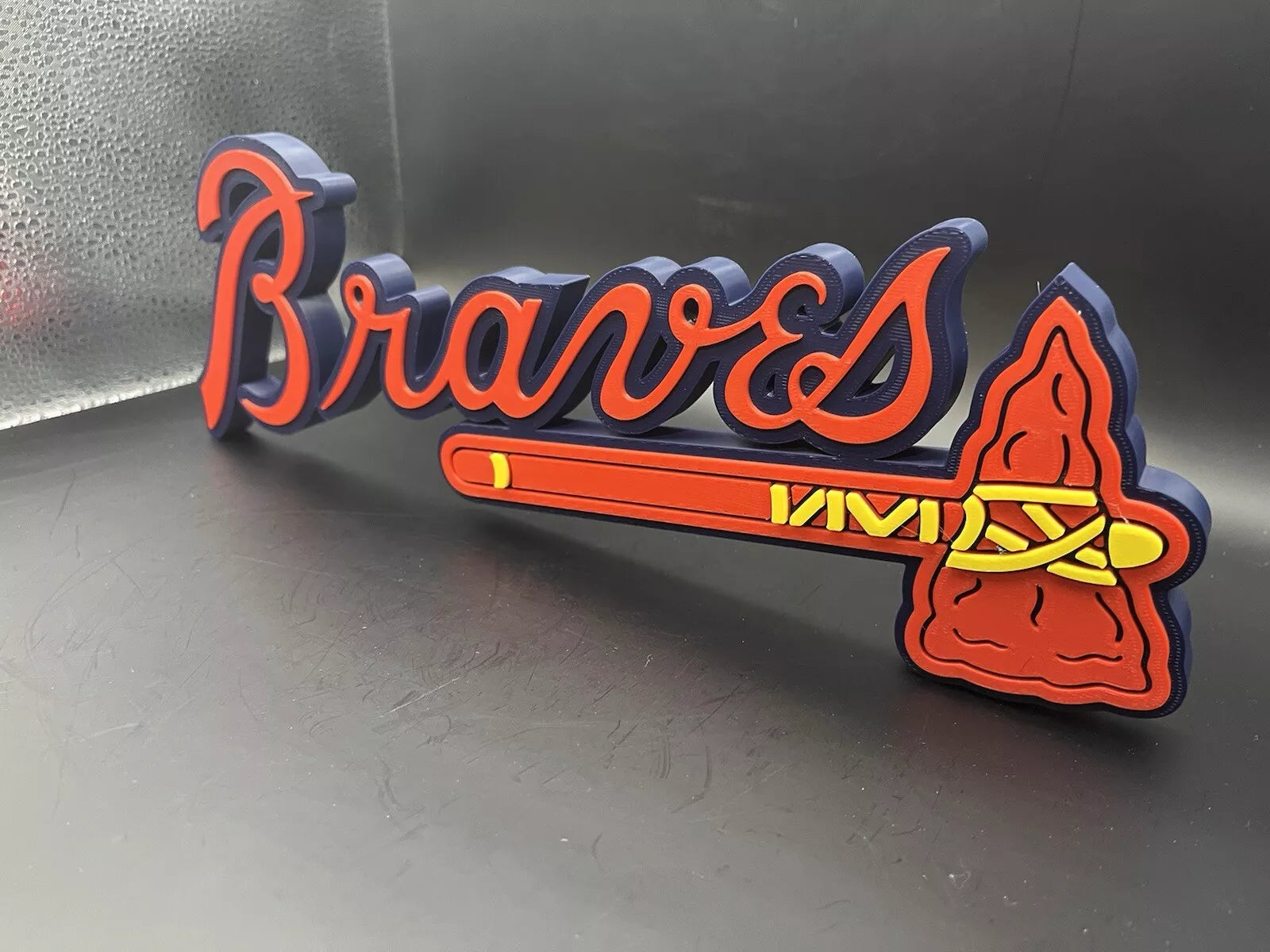 Atlanta Braves Logo Sign Display | 3D Wall Desk Shelf Art - UNRIVAL3D