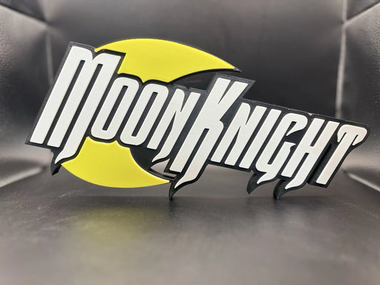 Moon Knight Logo Sign Display | 3D Wall Desk Shelf Art - UNRIVAL3D