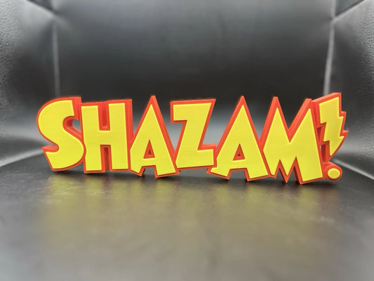Shazam! Logo Sign Display | 3D Wall Desk Shelf Art - UNRIVAL3D
