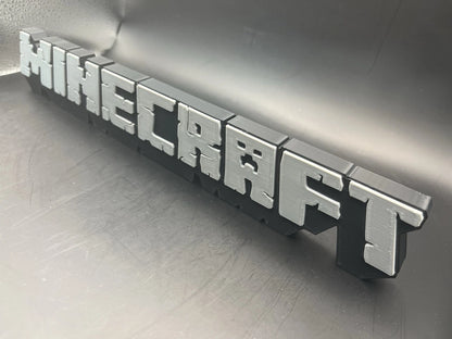 Minecraft Logo Sign Display | 3D Wall Desk Shelf Art - UNRIVAL3D