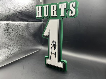 Jalen Hurts 1 Logo Sign Display | 3D Wall Desk Shelf Art - UNRIVAL3D