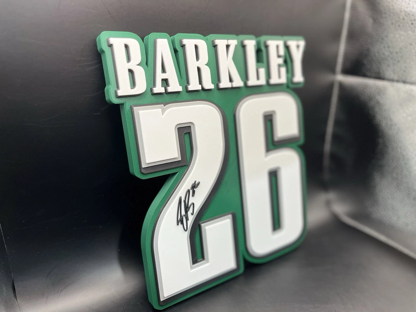 Saquon Barkley 26 Logo Sign Display | 3D Wall Desk Shelf Art - UNRIVAL3D