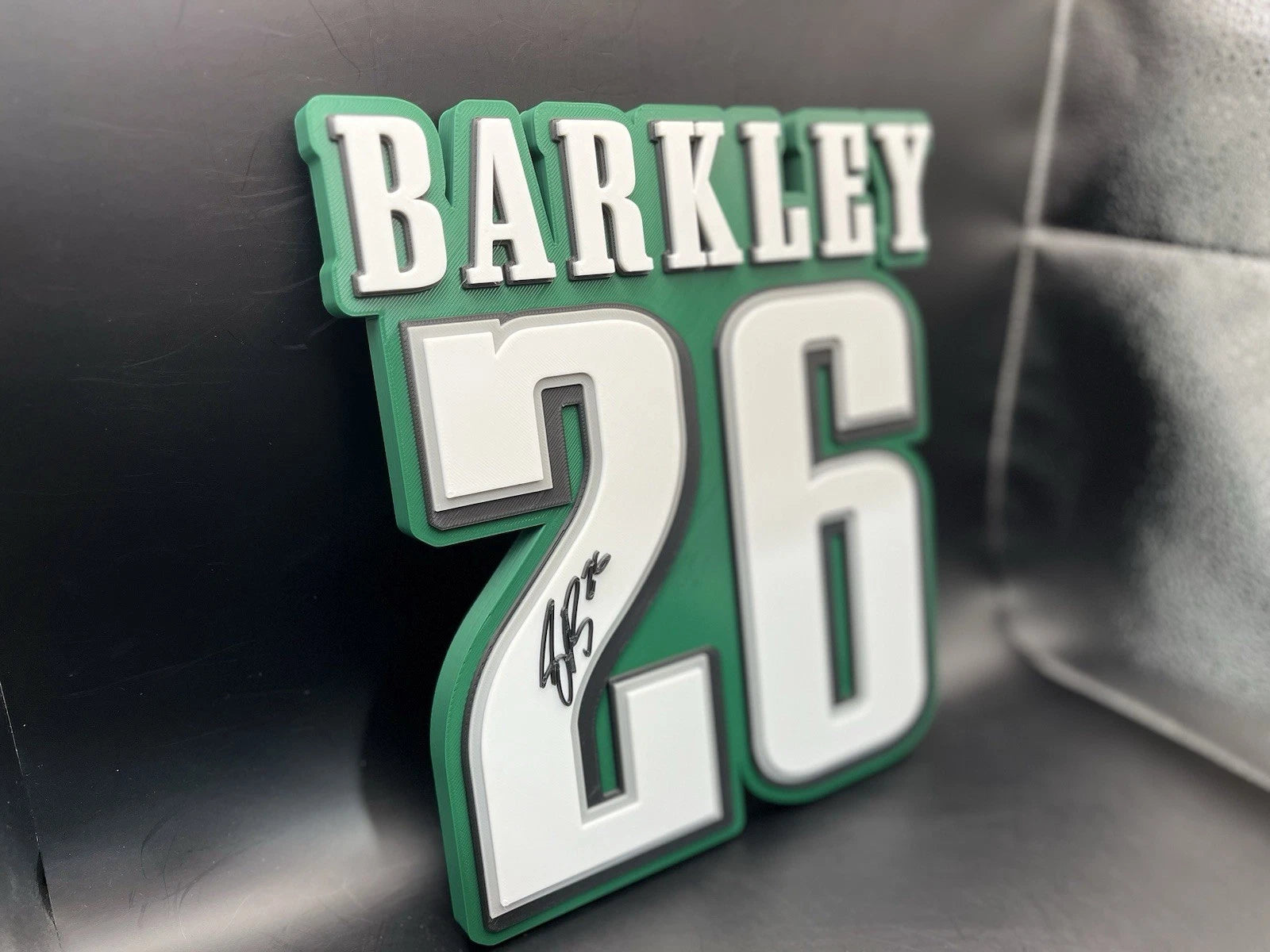 Saquon Barkley 26 Logo Sign Display | 3D Wall Desk Shelf Art - UNRIVAL3D