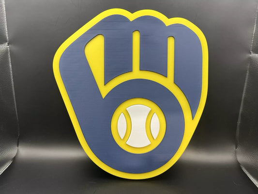 Milwaukee Brewers Logo Sign Display | 3D Wall Desk Shelf Art - UNRIVAL3D
