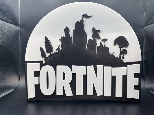 Fortnite Logo Sign Display | 3D Wall Desk Shelf Art - UNRIVAL3D
