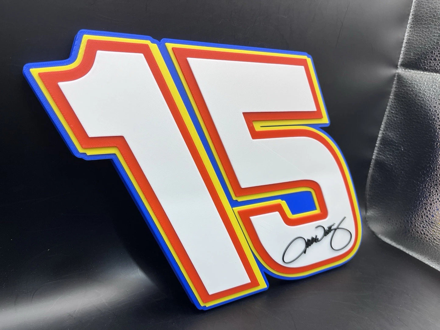Michael Waltrip 15 Logo Sign Display | 3D Wall Desk Shelf Art - UNRIVAL3D