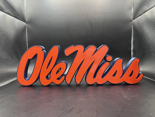Ole Miss Rebels Logo Sign Display | 3D Wall Desk Shelf Art - UNRIVAL3D