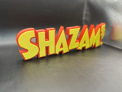 Shazam! Logo Sign Display | 3D Wall Desk Shelf Art - UNRIVAL3D