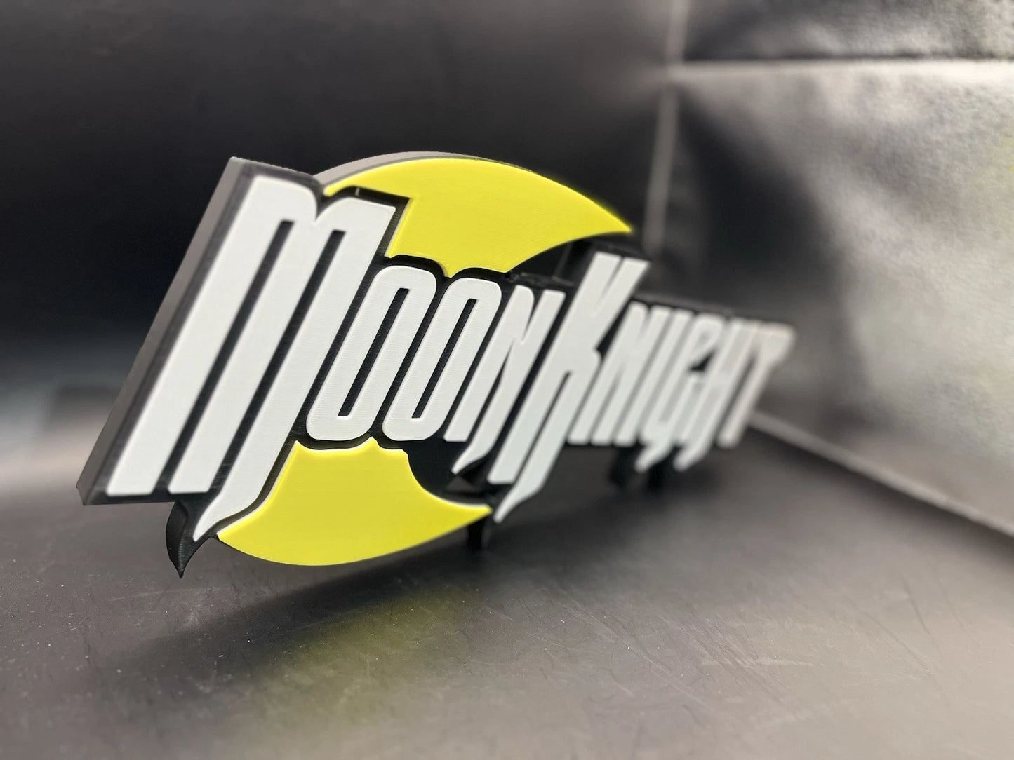 Moon Knight Logo Sign Display | 3D Wall Desk Shelf Art - UNRIVAL3D